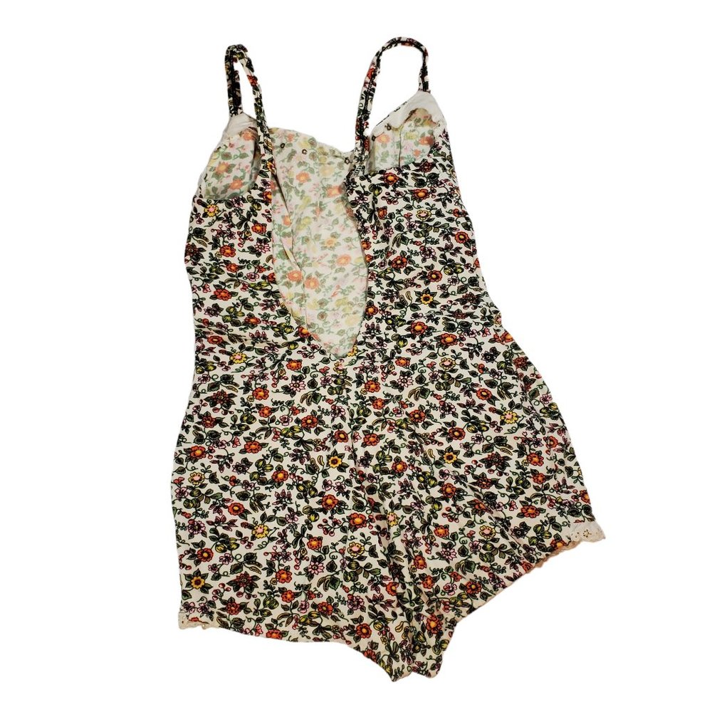VTG 60s/70s Sears Skirted Swimsuit Womens 14/36 Spaghetti-Strap One-Piece Floral - Picture 5 of 7